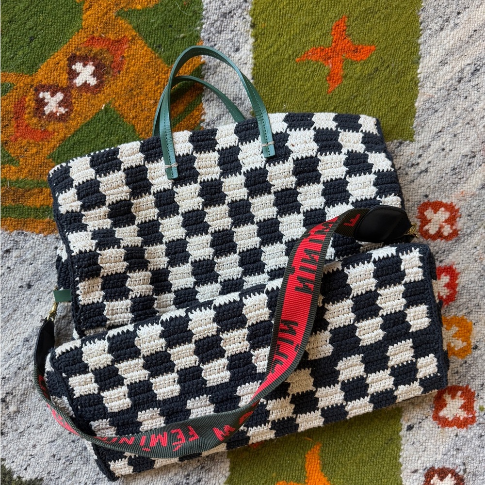 Clare V. Checkered Simple Tote